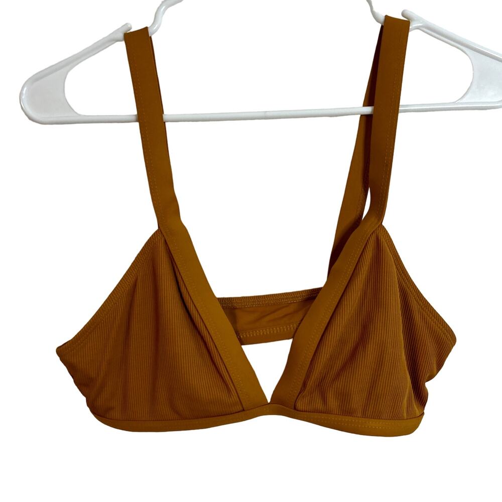 L*Space Charlie Ridin' High Ribbed Bikini Triangle Top Womens Size Large